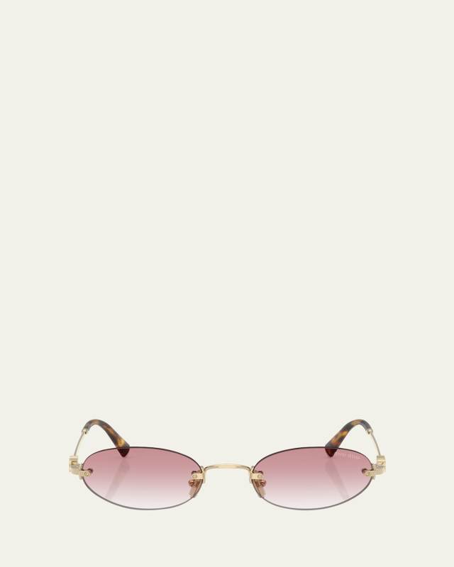 Logo Metal Oval Sunglasses